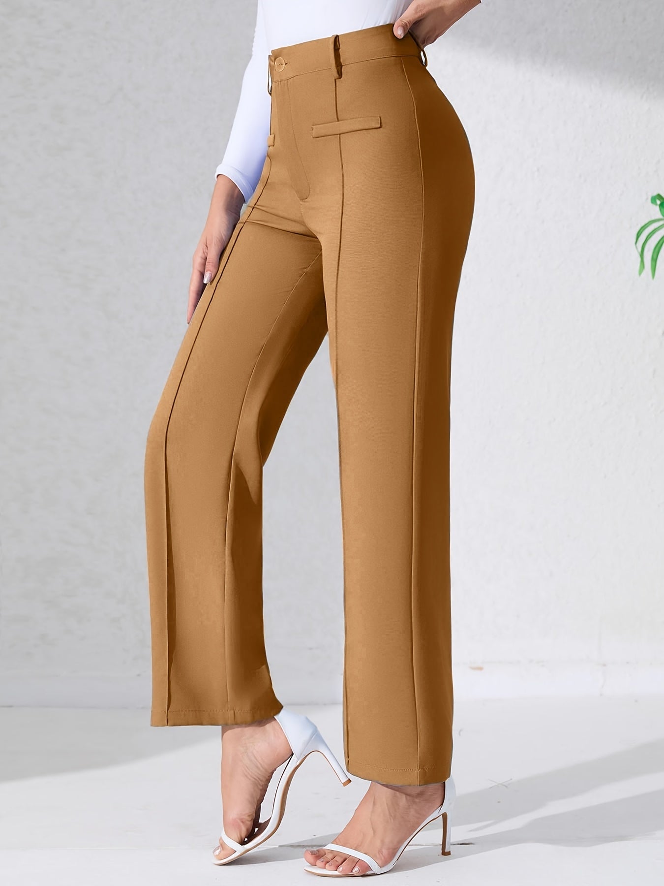 Robuste Hosen mit hoher Taille | Freizeithosen mit weiten Beinen