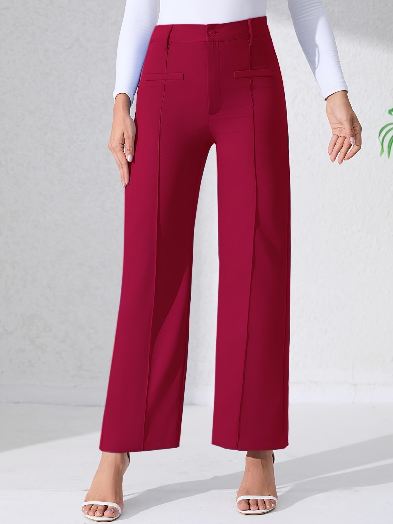 Robuste Hosen mit hoher Taille | Freizeithosen mit weiten Beinen