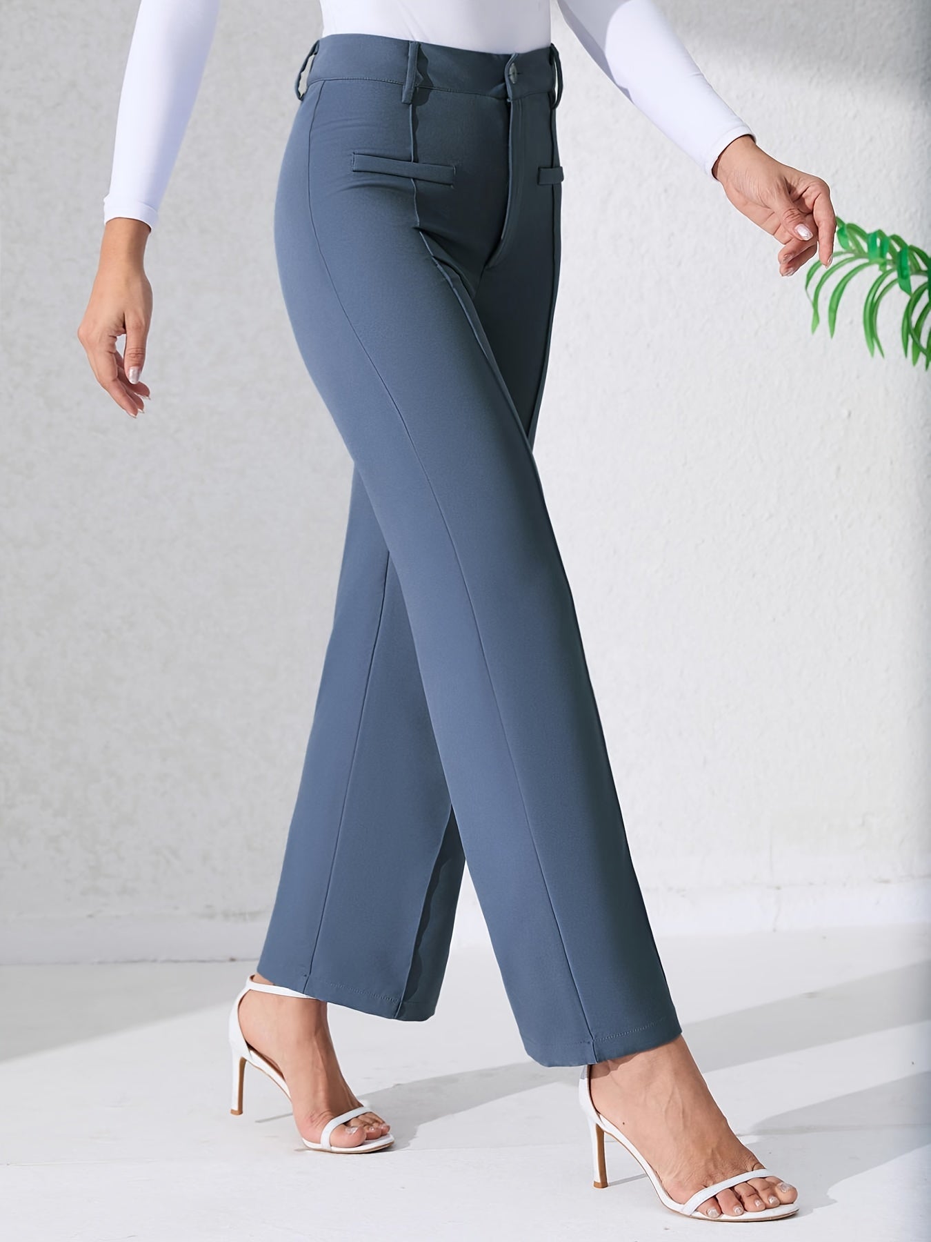 Robuste Hosen mit hoher Taille | Freizeithosen mit weiten Beinen