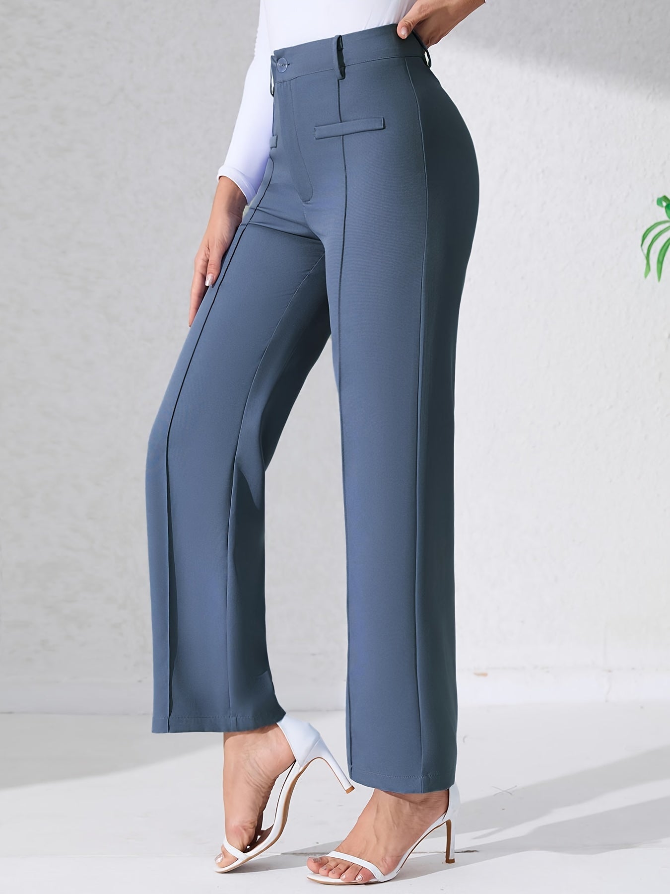 Robuste Hosen mit hoher Taille | Freizeithosen mit weiten Beinen