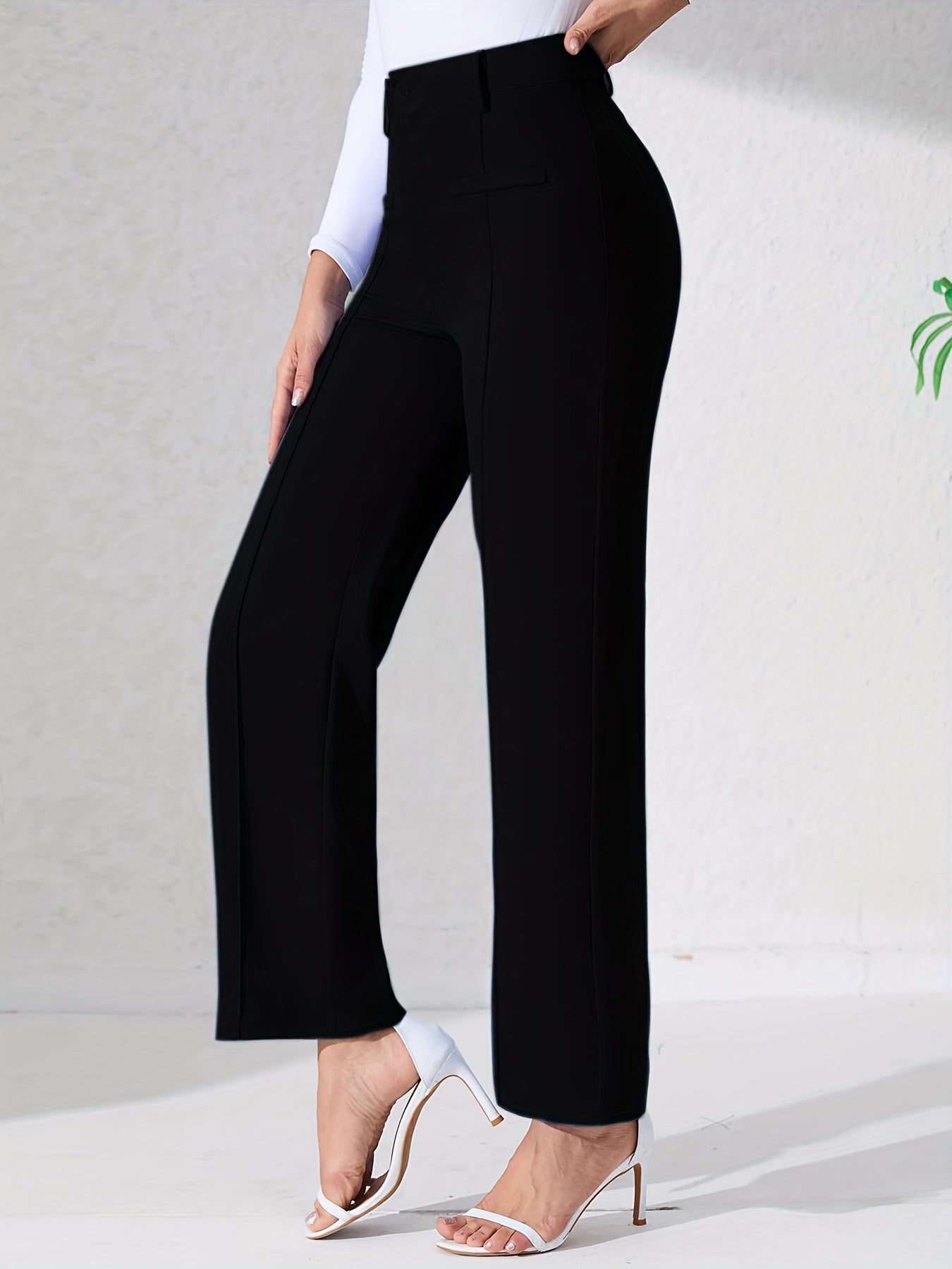 Robuste Hosen mit hoher Taille | Freizeithosen mit weiten Beinen