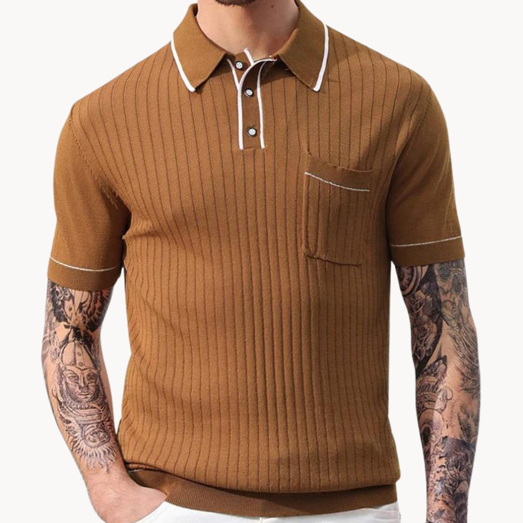 Moda™ | Vintage Geripptes Polo
