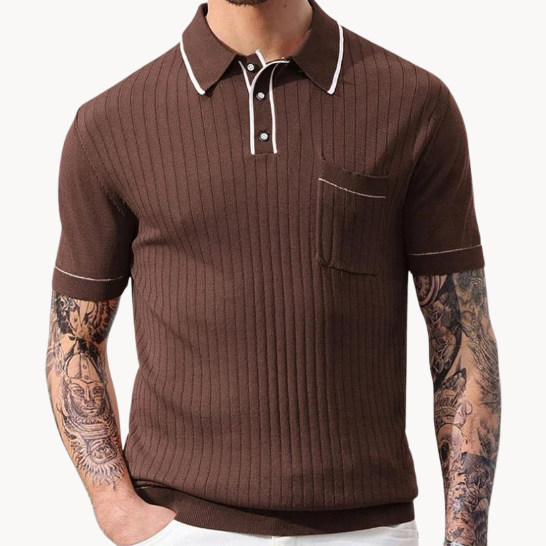 Moda™ | Vintage Geripptes Polo