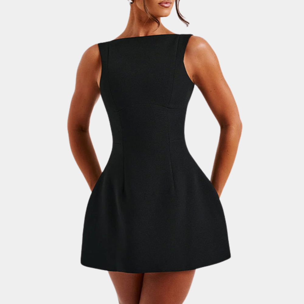 Gemma™ | Damen Minikleid mit U-Boot-Ausschnitt
