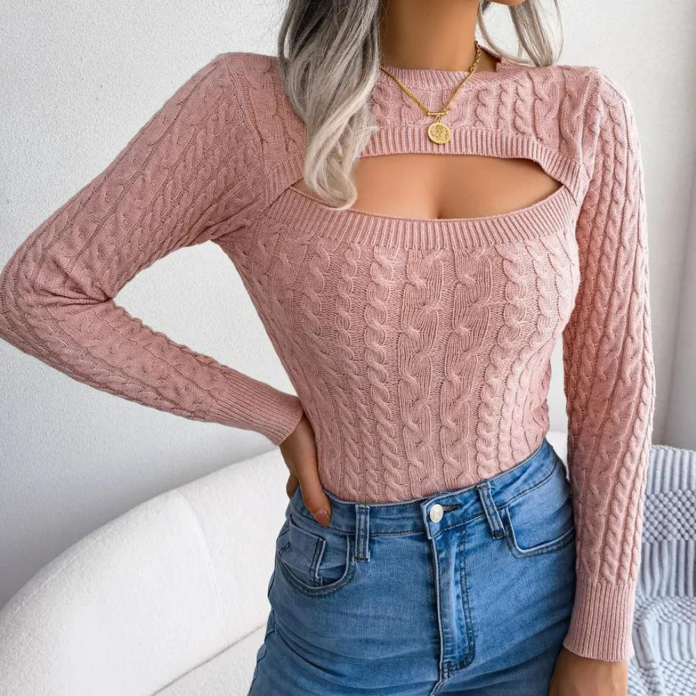 Heidi™ | Eleganz Stilvoller Strickpullover mit Ausschnitt für Damen
