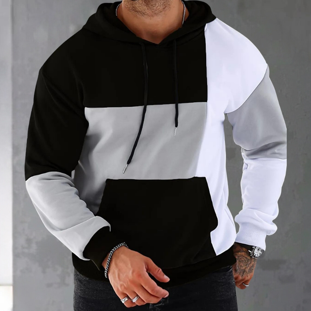 Moda™ | Stilvolles Herren-Kapuzensweatshirt mit Farbblock