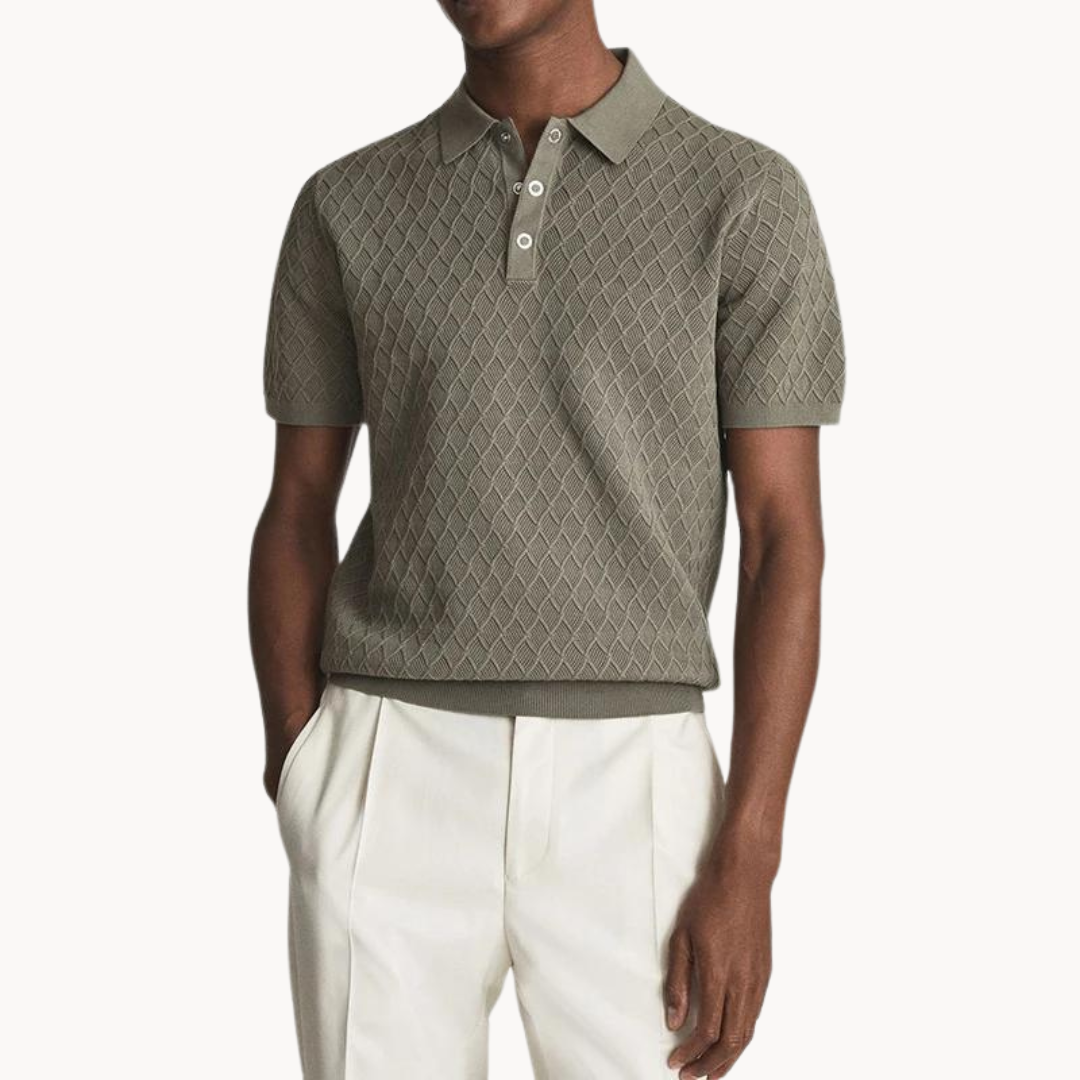 Moda™ | Klassisch Strukturiert Gestricktes Polo