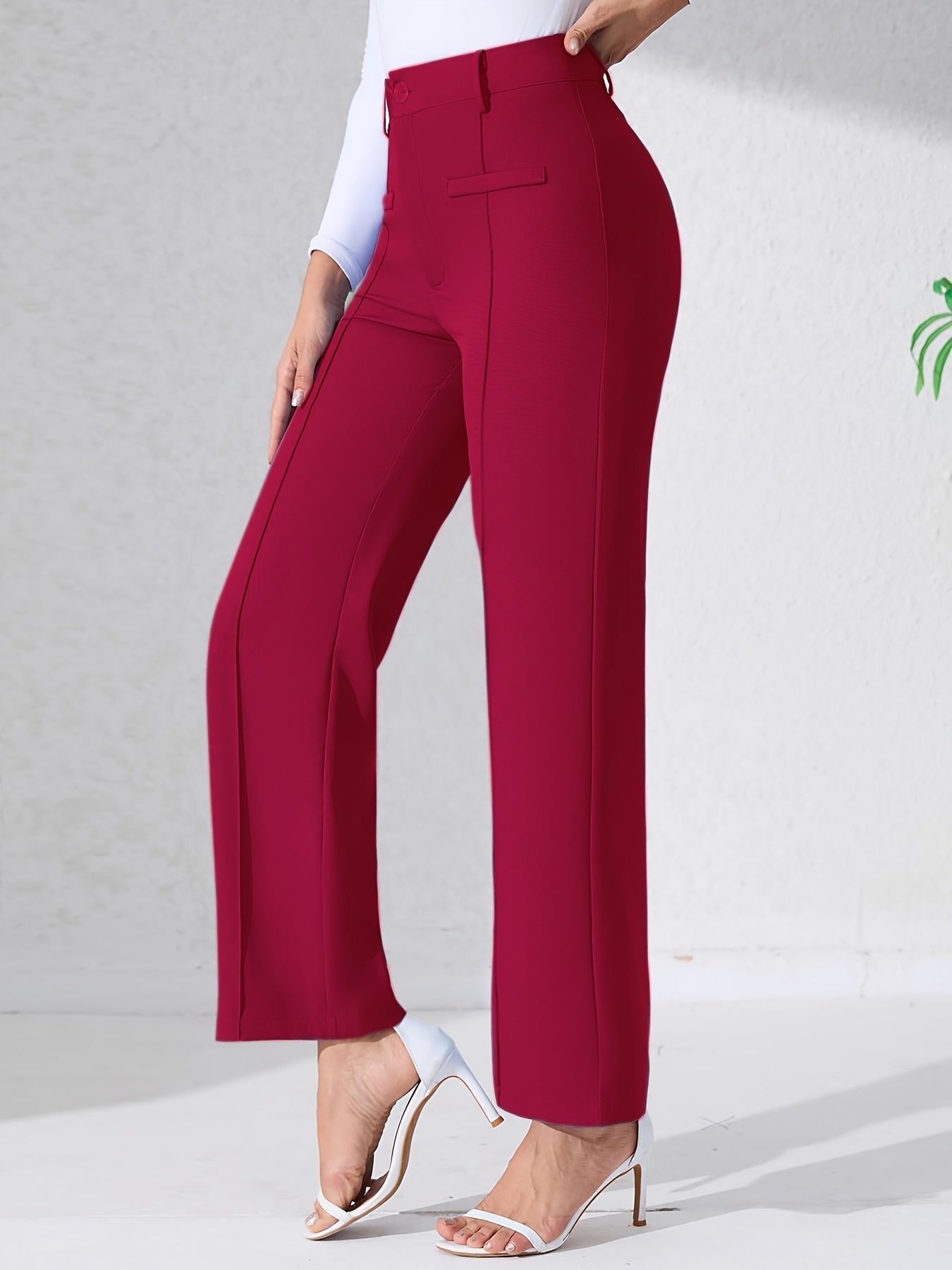 Robuste Hosen mit hoher Taille | Freizeithosen mit weiten Beinen