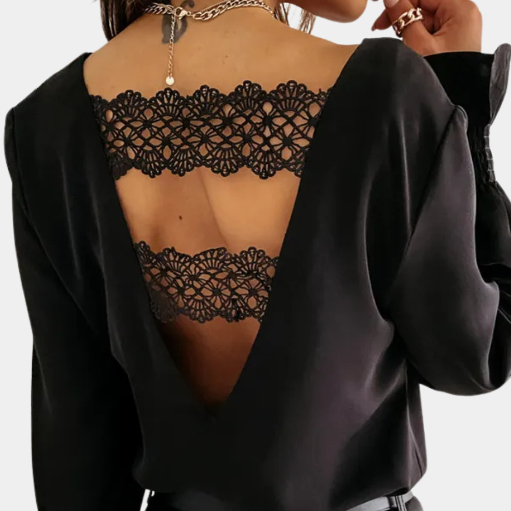 Moda™ | Elegantes Damen-Hemd Mit V-Ausschnitt