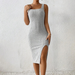 Rain™ | Tailliertes Damen Strickkleid mit Schlitz