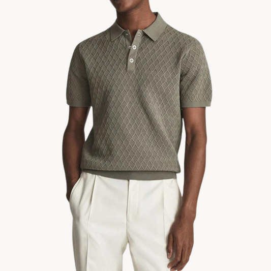 Moda™ | Klassisch Strukturiert Gestricktes Polo
