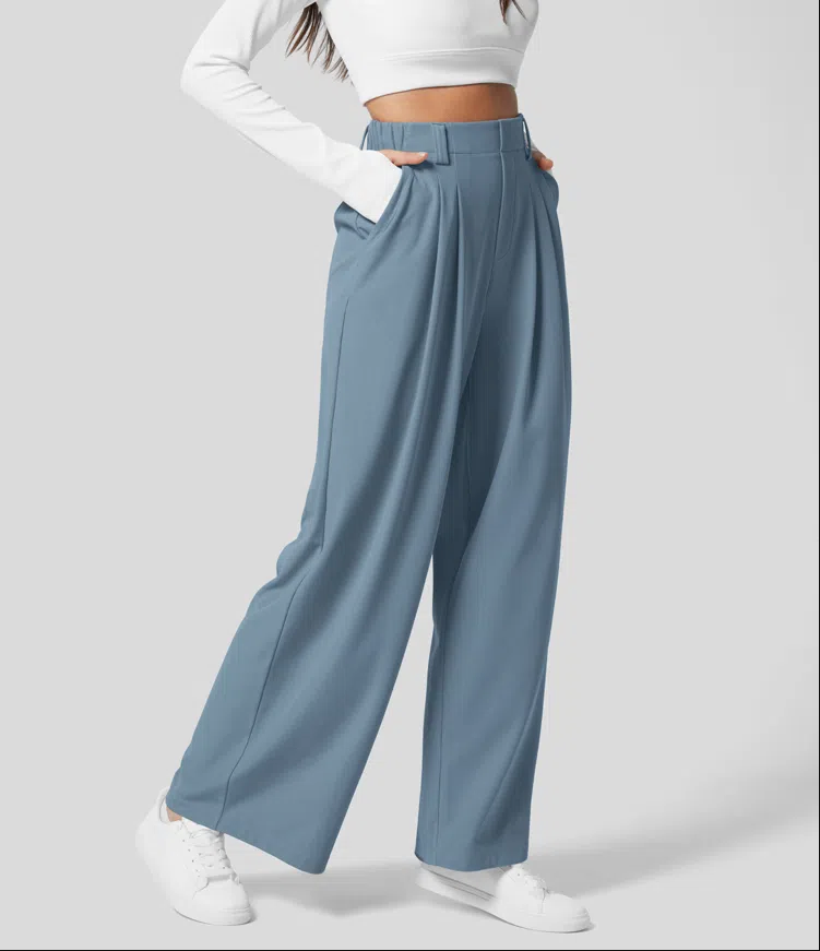 Bequeme und formende Hose | Türkis